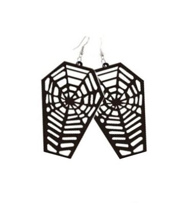 Acrylic Coffin Web Earrings