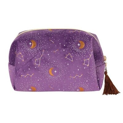 Purple Crescent Moon Tasselled Makeup Bag