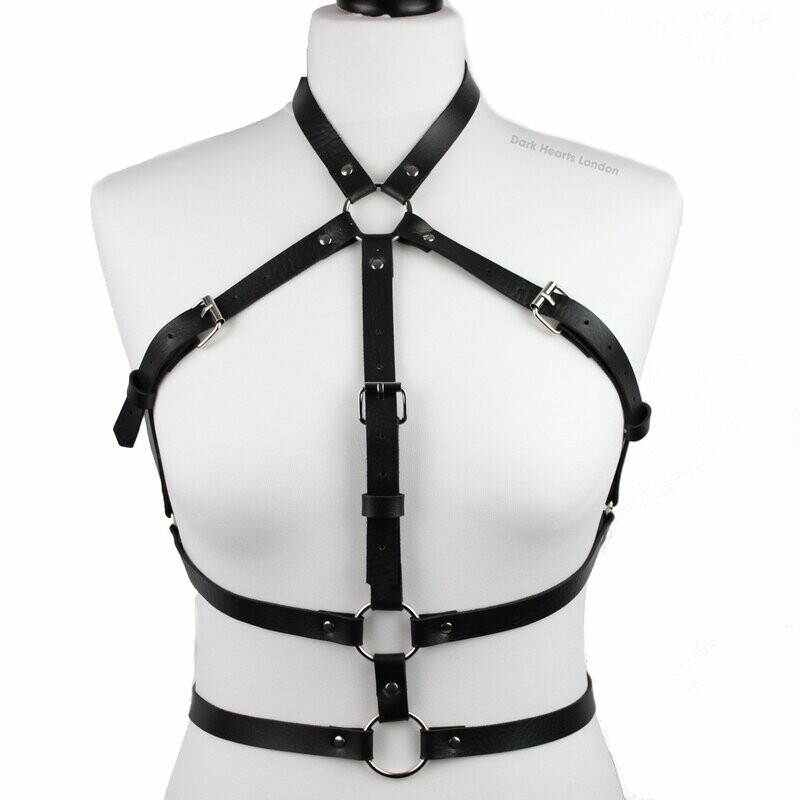 Faux Leather Double Waisted Chest Harness