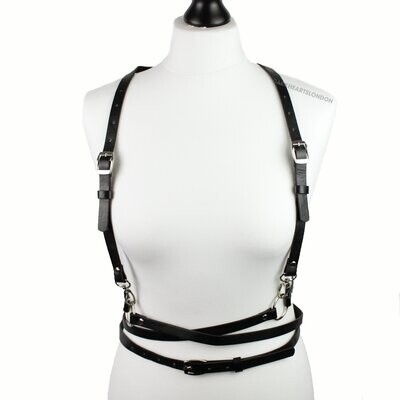 Faux Leather Suspender Harness
