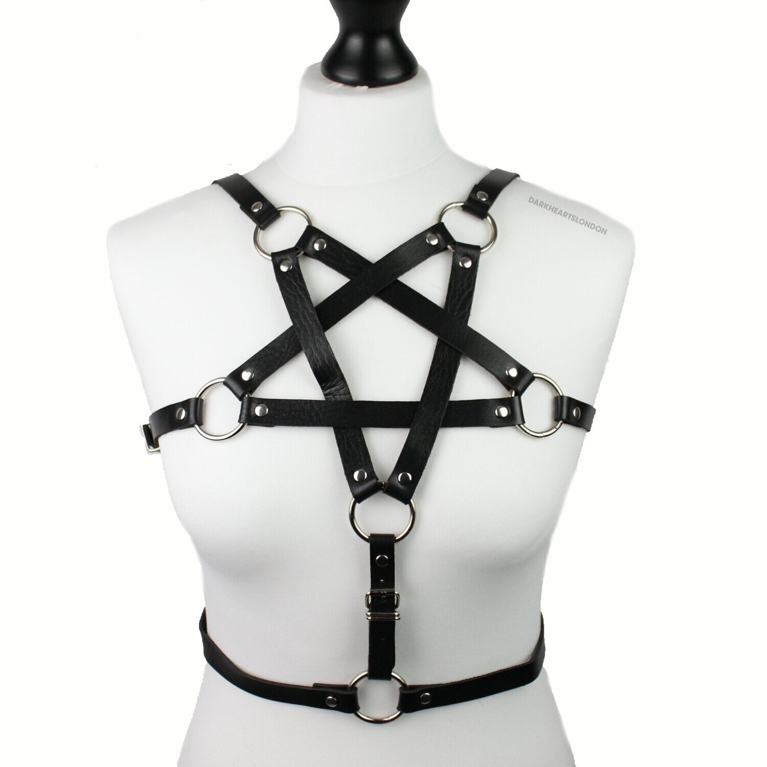 Faux Leather Pentagram Harness
