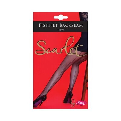 Scarlet by Silky Black Fishnets with Backseam