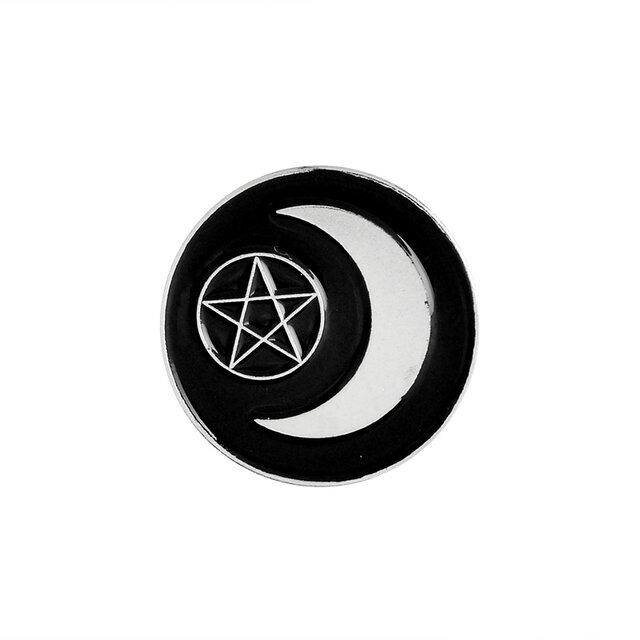 Moon And Pentagram  Enamel Pin