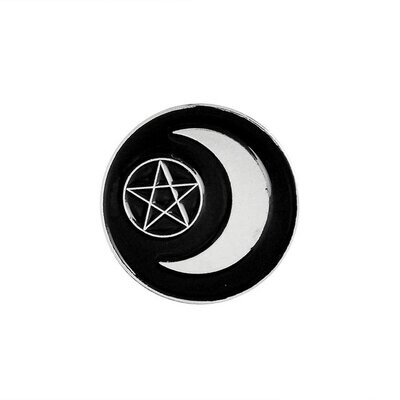 Moon And Pentagram  Enamel Pin