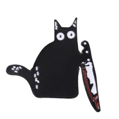 Murder Kitty Enamel Pin