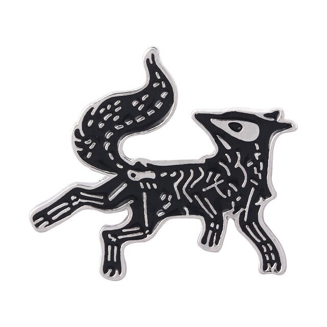Skeleton Fox Enamel Pin