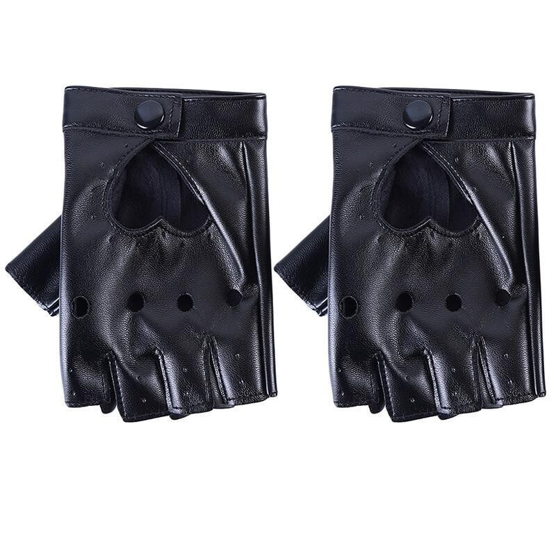 Faux Leather Fingerless Gloves