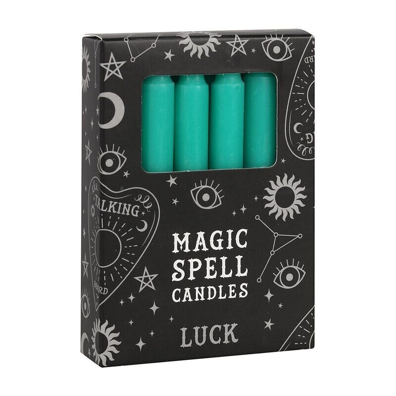 Green 'Luck' Spell Candles- pack of 12