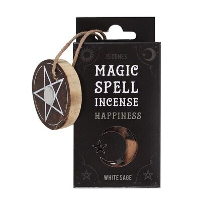 Magic Spell 'Happiness' Incense Cones- White Sage