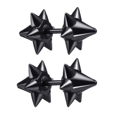 Black Spikey Stud Earrings