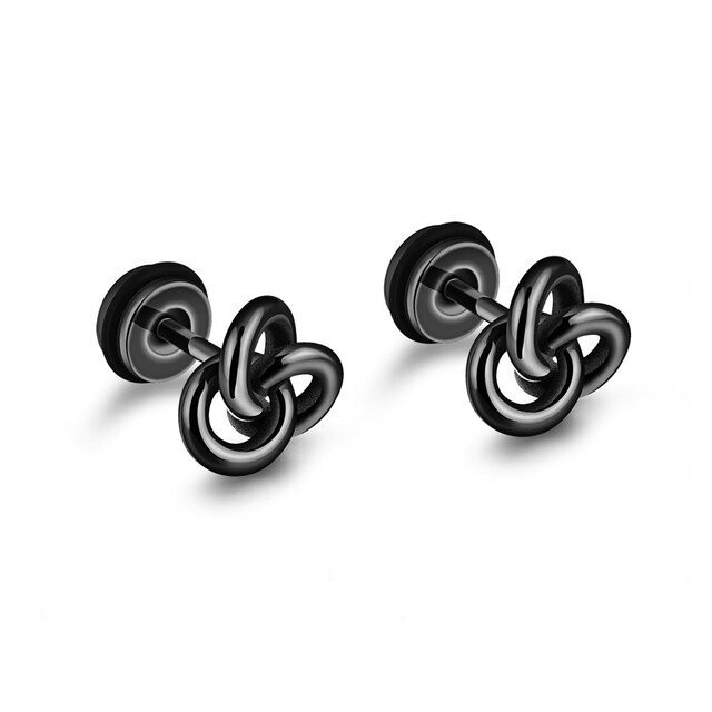 Black Knot Stud Earrings