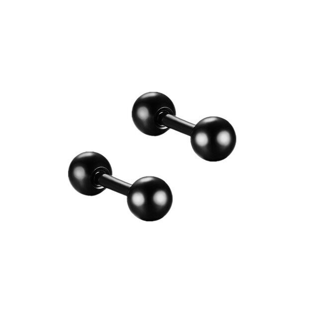 Small Black Barbell Stud Earrings