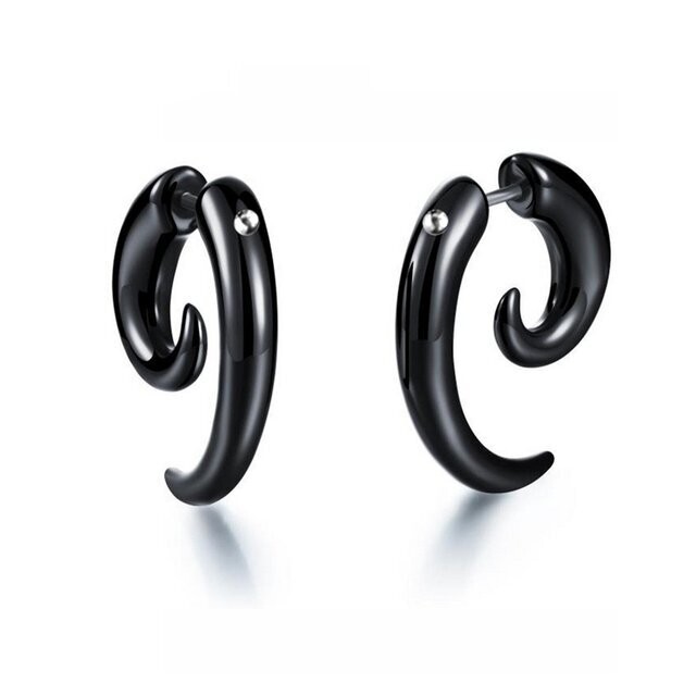 Black Horn Stud Earrings