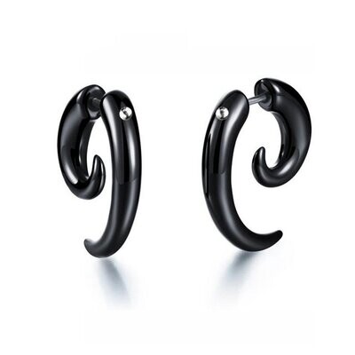 Black Horn Stud Earrings