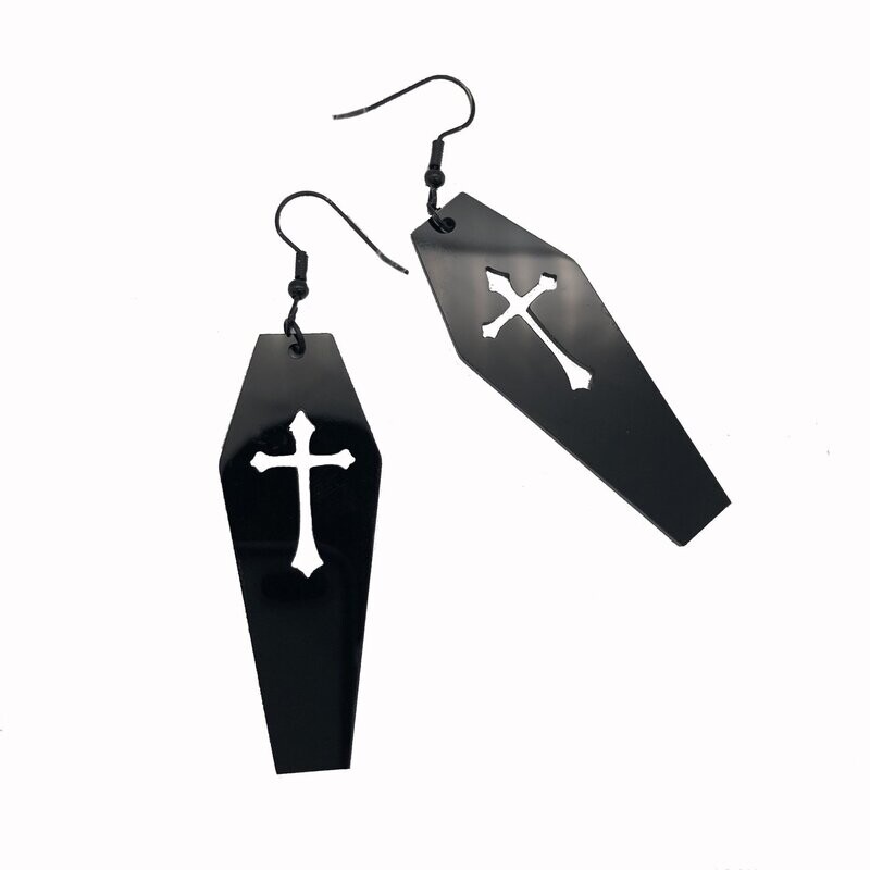 Acrylic Coffin Earrings