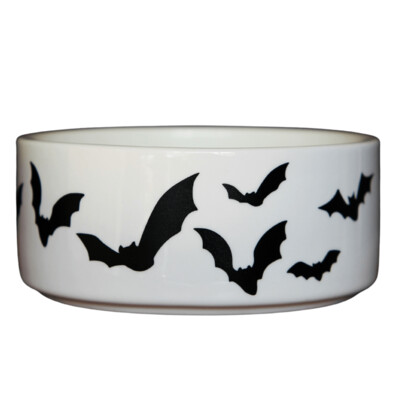 Cat Outta Hell Black Bats Spooky Pet Bowl-  Assorted Sizes