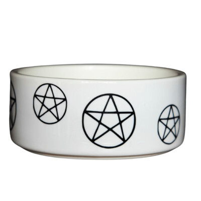 Cat Outta Hell Pentacle  Pentagram Pet Bowl-  Assorted Sizes