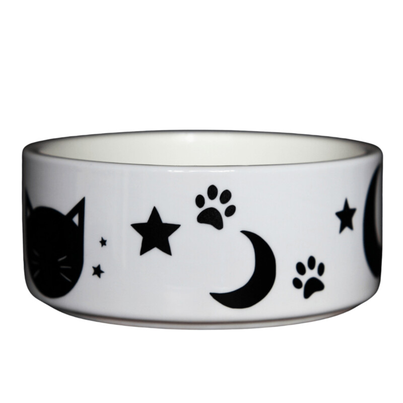 Cat Outta Hell Black Cats, Stars & Moons Magical Pet Bowl-  Assorted Sizes