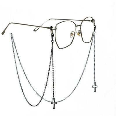 Black Crucifix  Glasses Chain