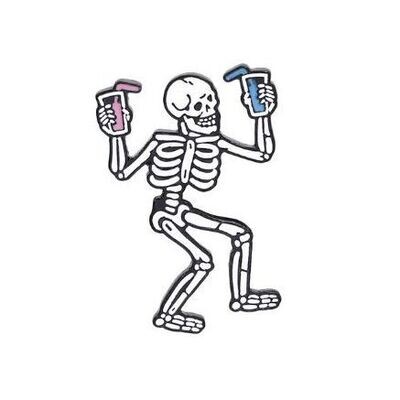 Dancing Skeleton Enamel Pin