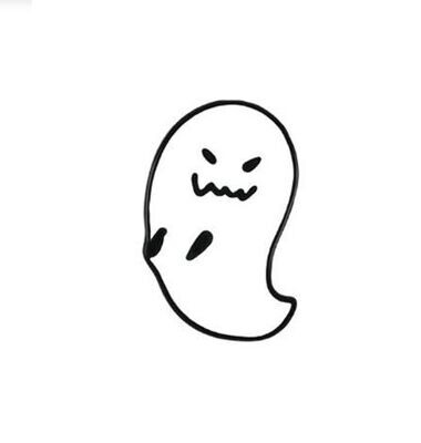 Sketchy Ghost Enamel Pin