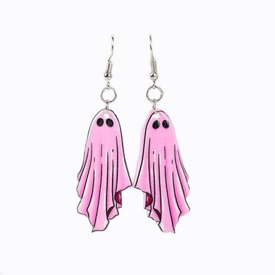 Acrylic Pink Ghost Earrings