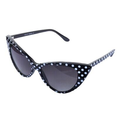 Black and White Polka Dots Cat Eye Sunglasses