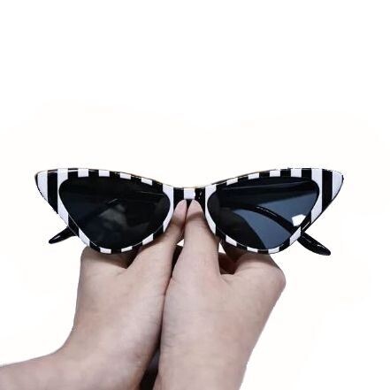 Retro Cat Eye Punk Sunglasses- Striped