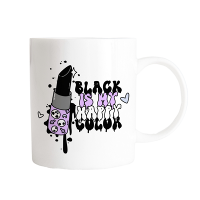 The Happy Cloud Black is My Happy Colour Ceramic Mug