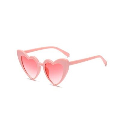 Cat Eye Heart Frame Sunglasses- Pink with Pink Lenses