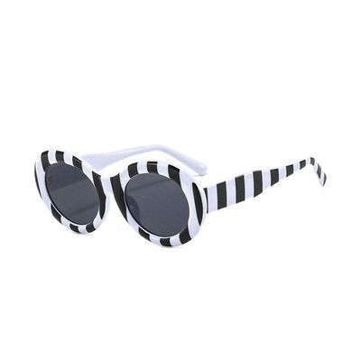 Oval Striped Sunglasses