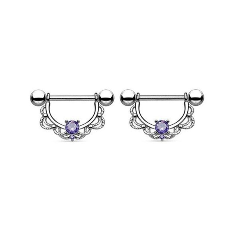 Nipple Shield with Purple Crystal