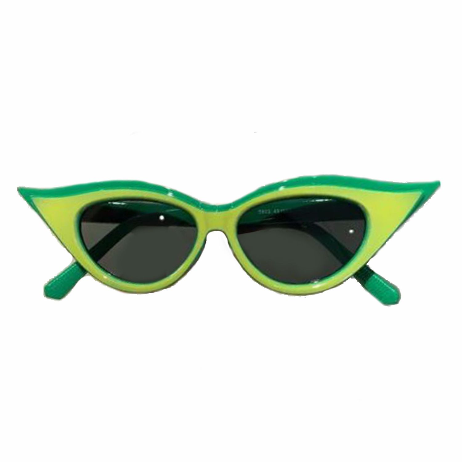 Cat Eye Retro Sunglasses- Green and Yellow