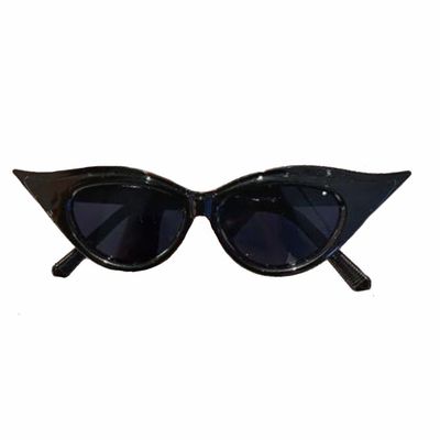 Cat Eye Retro Sunglasses- Black