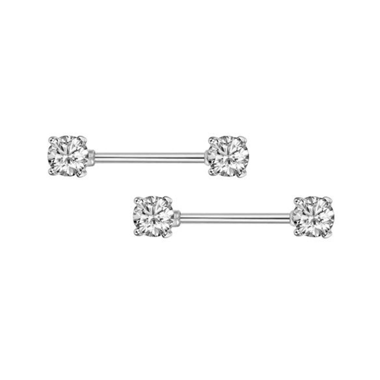 Nipple Bars with Crystal Ends