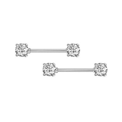 Nipple Bars with Crystal Ends