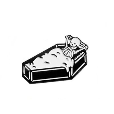 Coffin Bed Enamel Pin