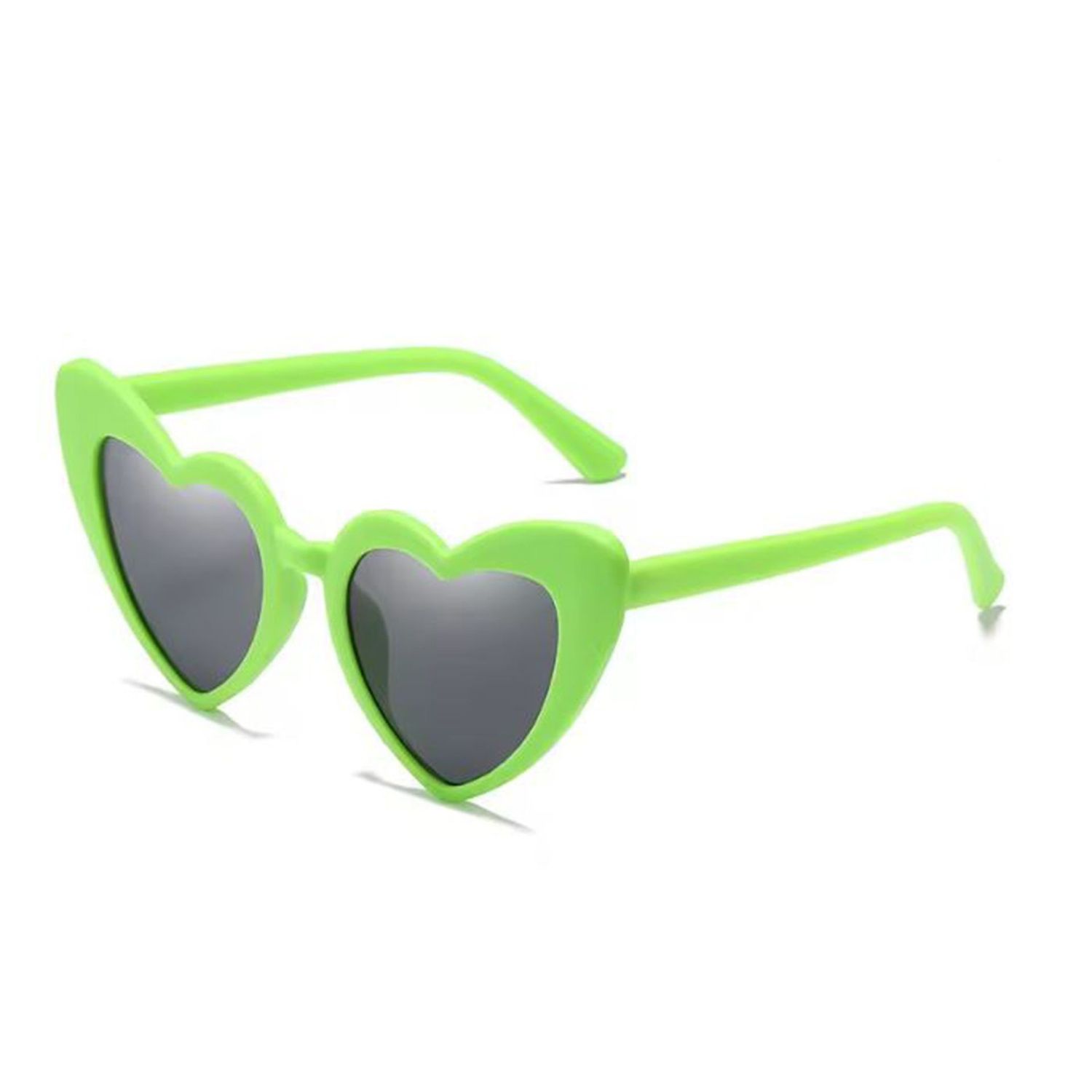 Cat Eye Heart Frame Sunglasses- Green