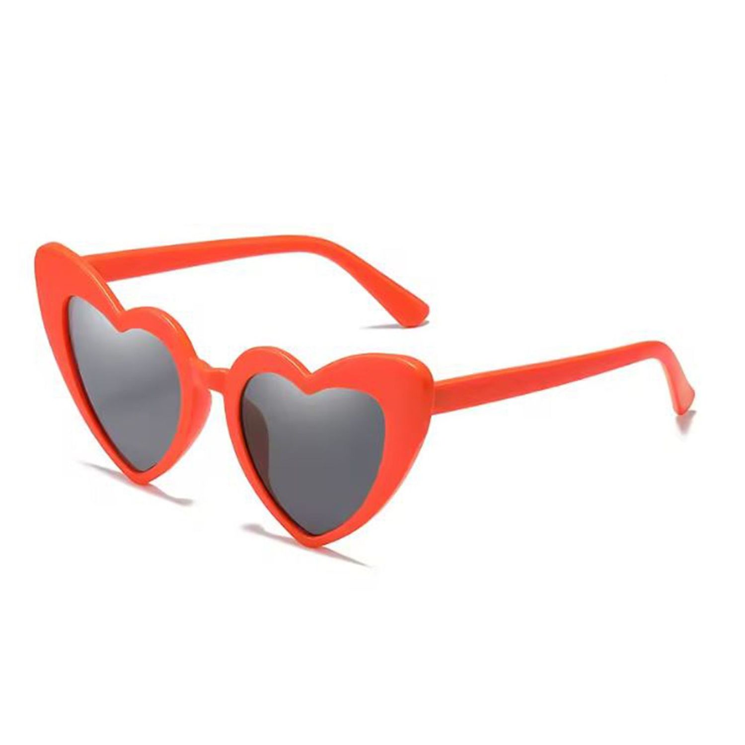Cat Eye Heart Frame Sunglasses- Orange