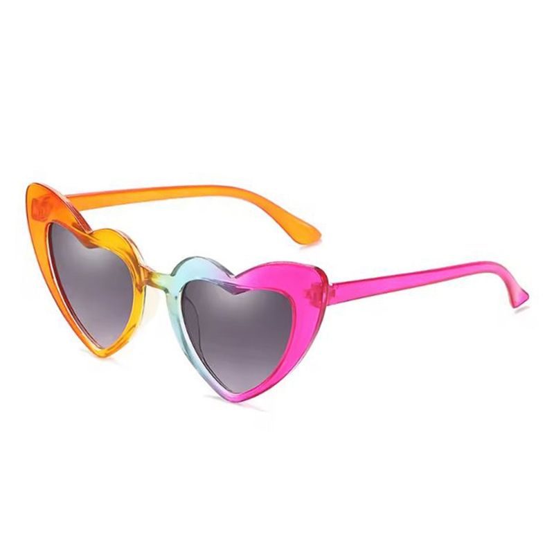 Cat Eye Heart Frame Sunglasses- Rainbow