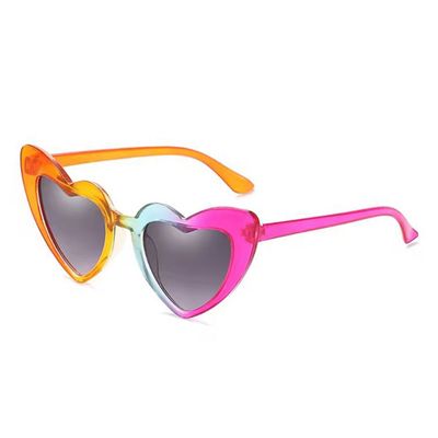 Cat Eye Heart Frame Sunglasses- Rainbow