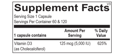 Vitamin D 5000 IU, 60ct