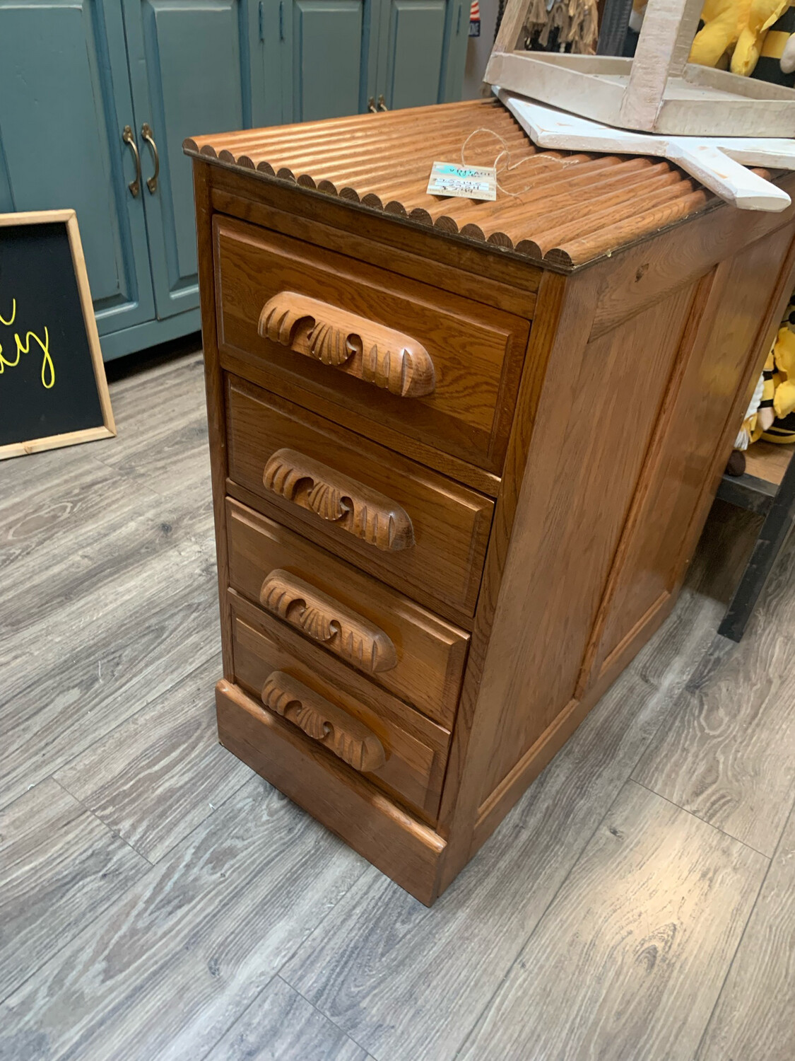 Repurposed side table/file