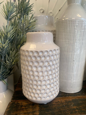 Pdg 8&quot; Dimple Vase White