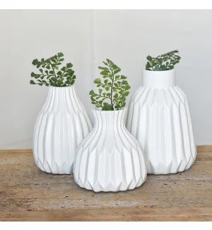 Pdg Lg Matte White Ceramic Vase