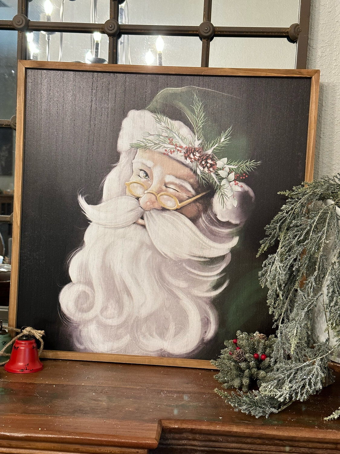 Yngs 24x24 Winking Santa Green