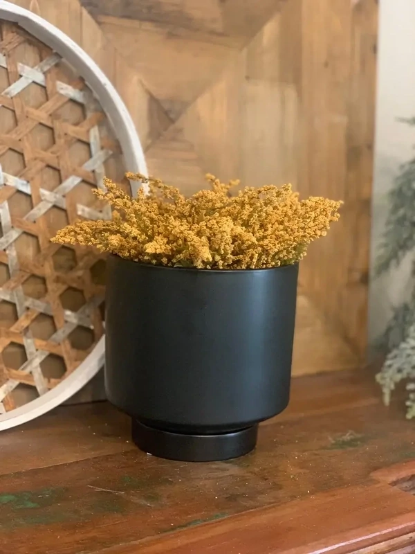 PDG 6.9&quot; Black Planter w/dish