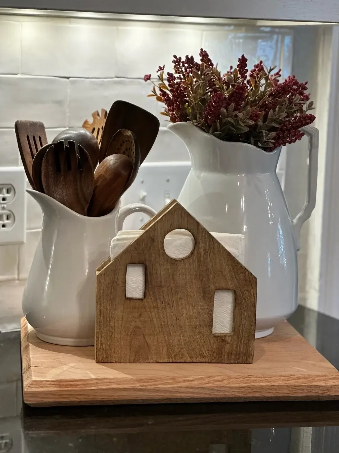 PDG 8&quot; Wood House Napkin Holder