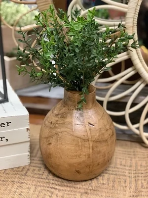 PDG Wood Vase 6.75" H
