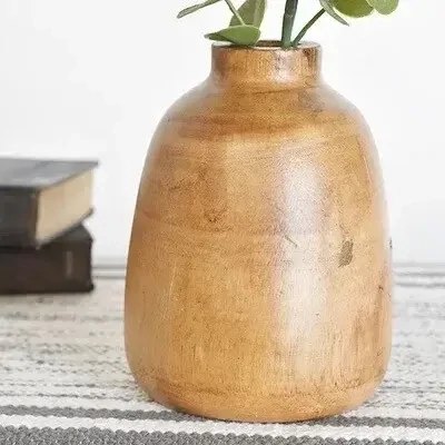 Pdg 7.05" Wood Vase
